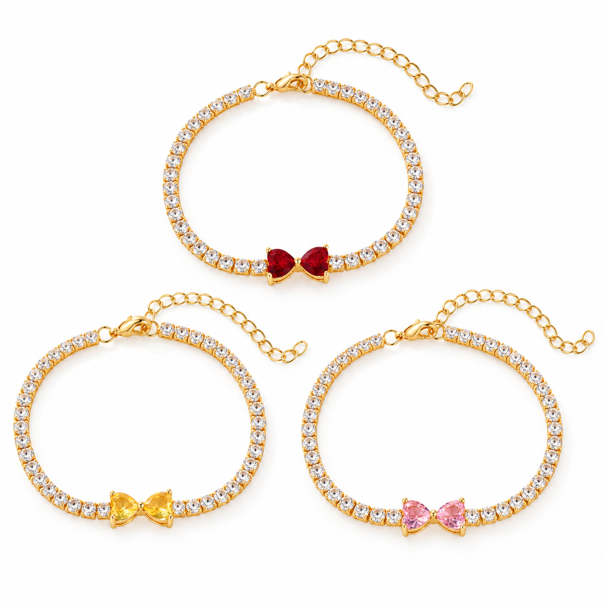 Colourful Bow Tennis Bracelets
