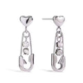 Stainless Steel Silver Paper Clip Dangle Earrings
