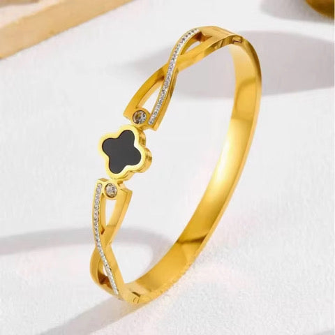 Elegant Infinity Clover Bangle