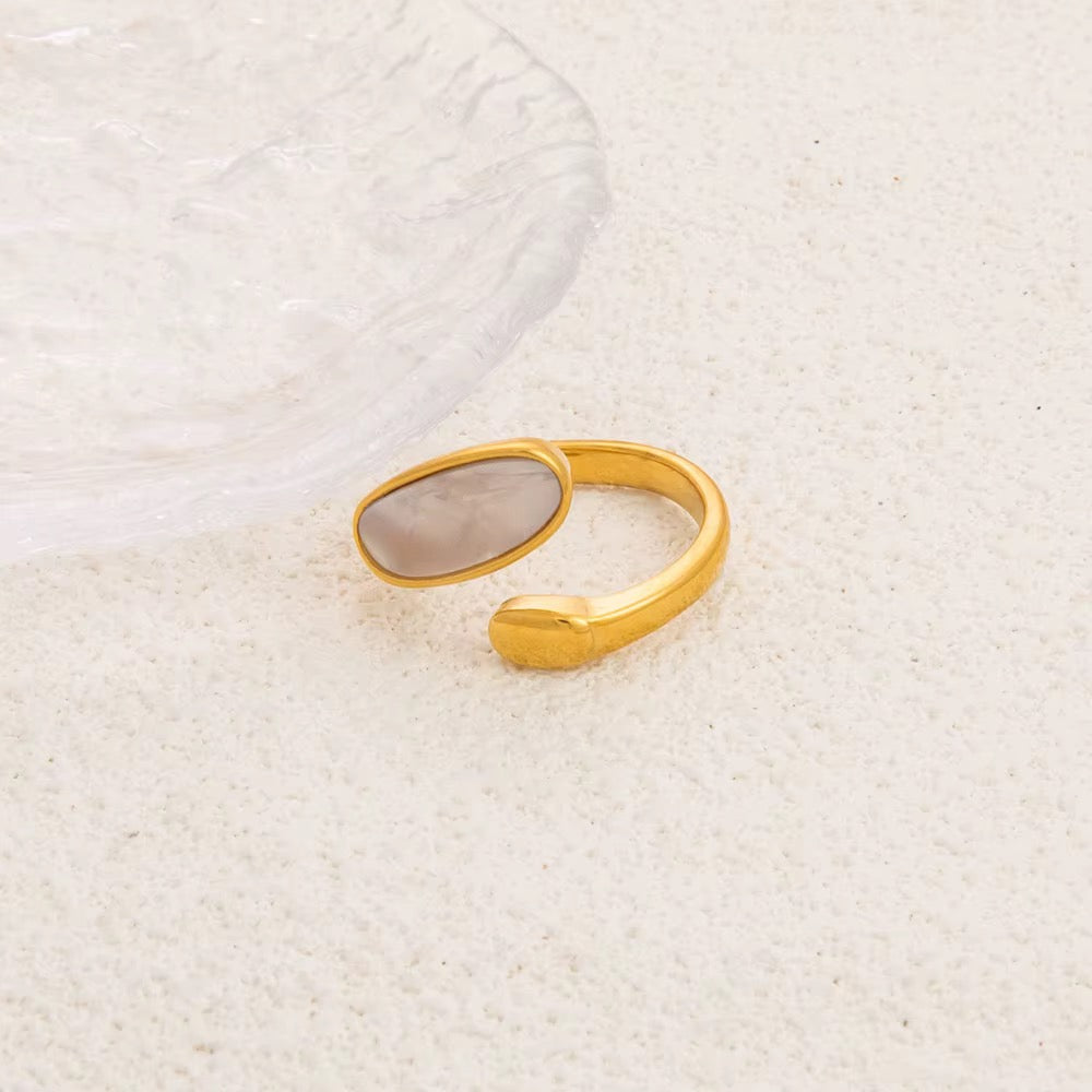 Elegant Gold-Plated Geometric Ring Set for Women
