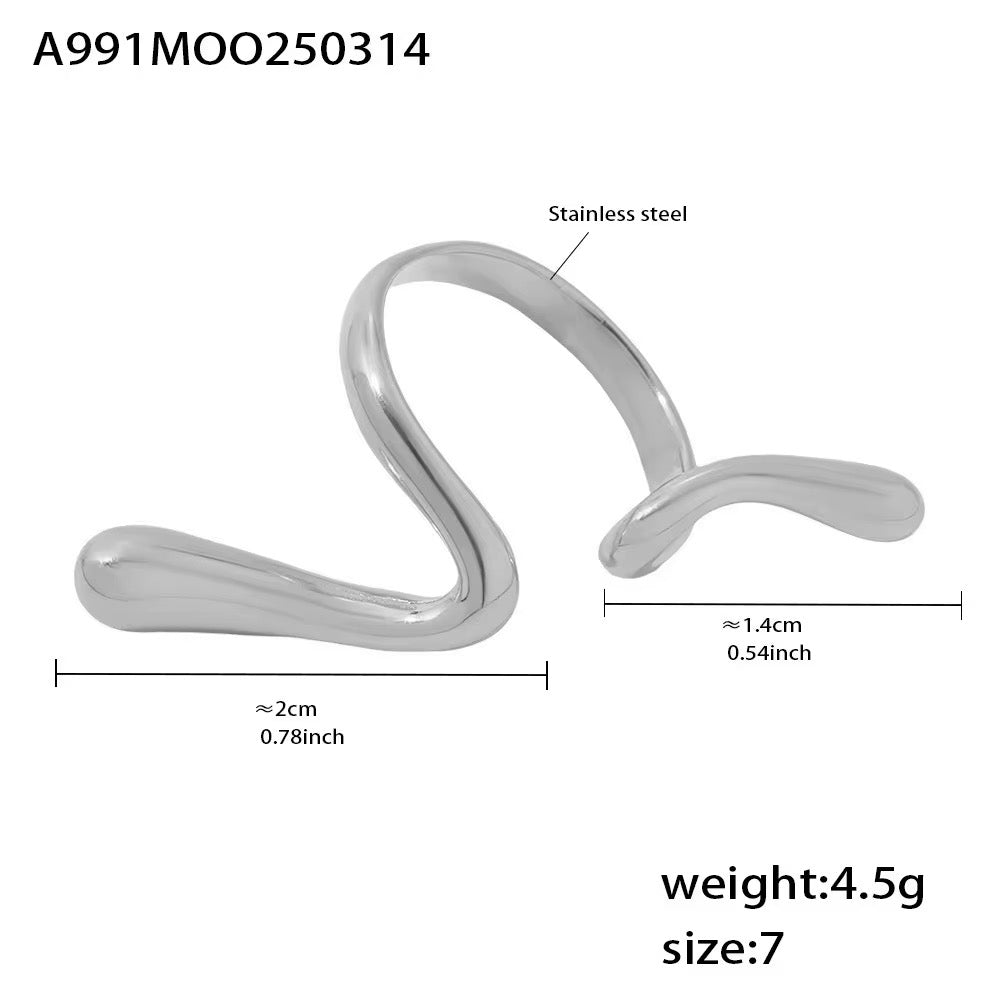 Modern Sculptural Open Ring