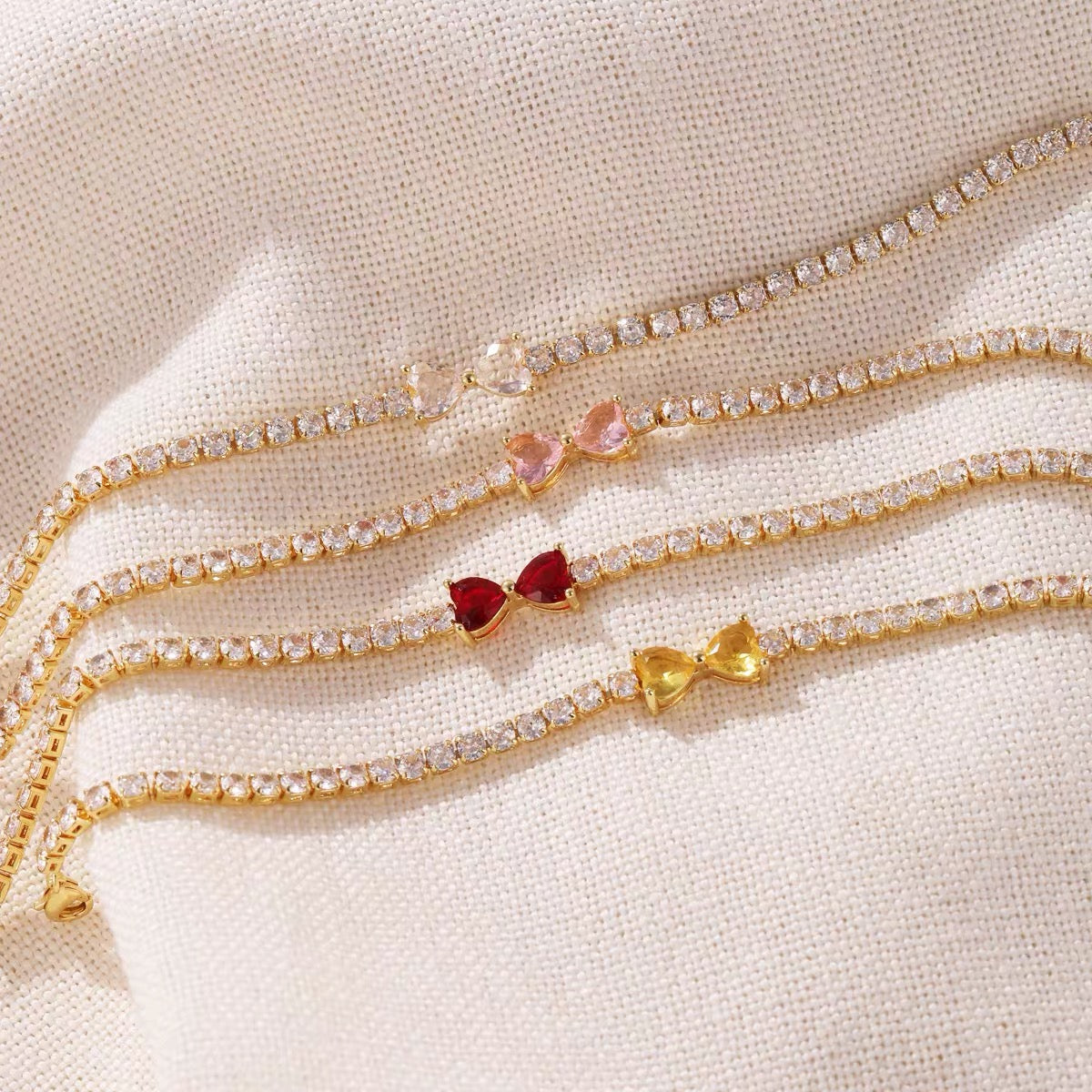 Colourful Bow Tennis Bracelets