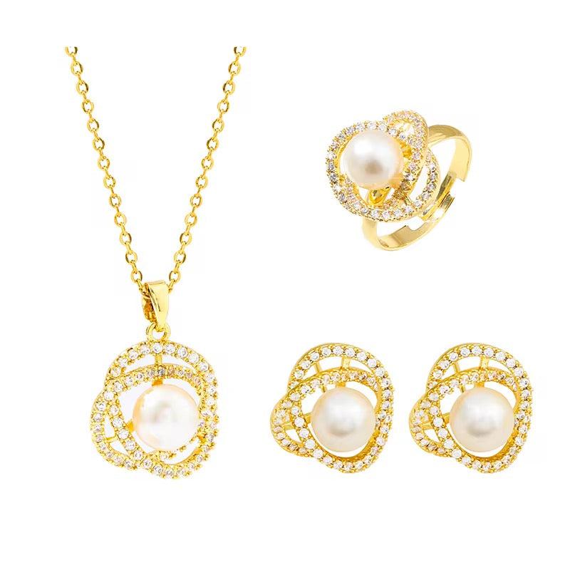 Pearl Camellia Jewellery Set