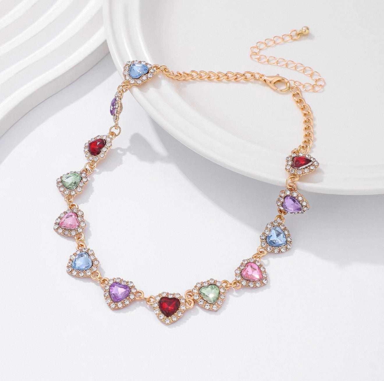 Multi-Colour Heart Crystal