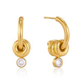 Stainless Steel Gold Hoop Earrings with Cubic Zirconia Charm – Waterproof, Tarnish-Resistant & Hypoallergenic Drop Earrings for Women