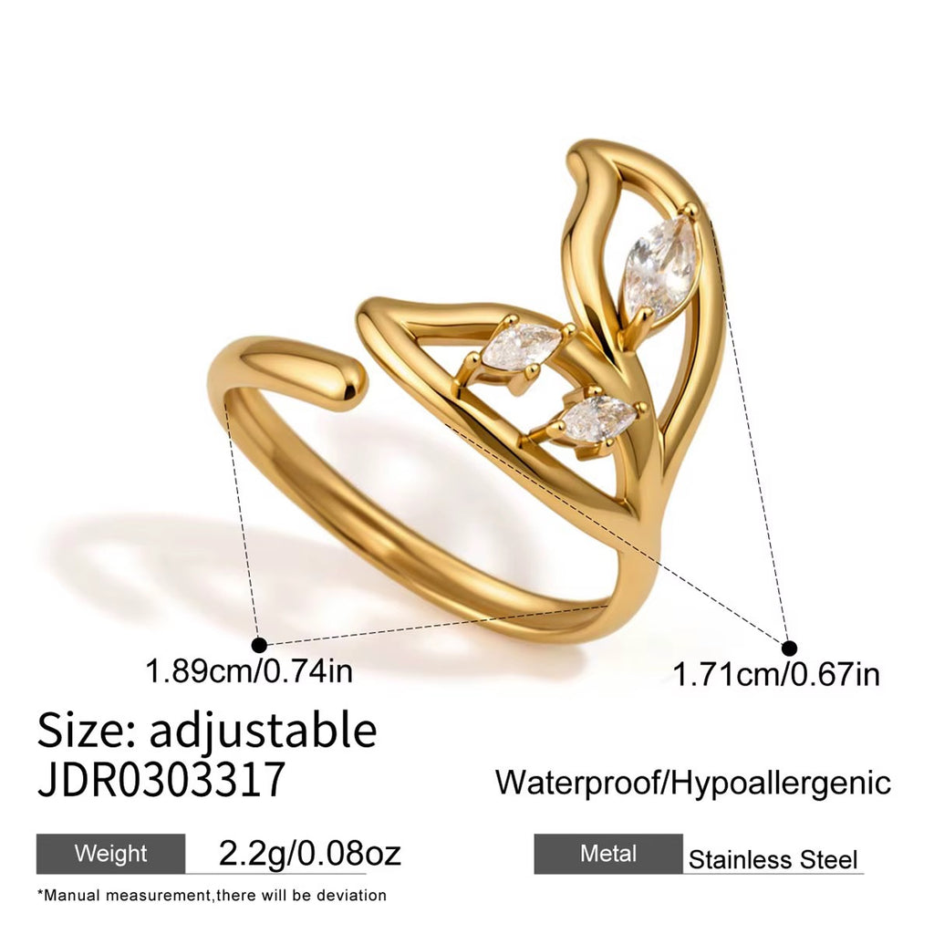 Marquise Cubic Zirconia Ocean Ring
