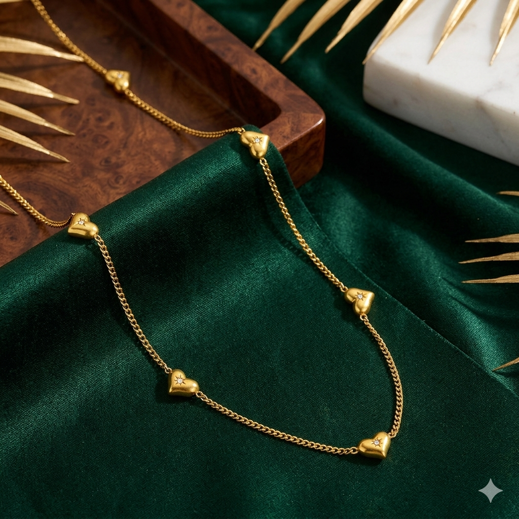 The Amara Hearts Necklace