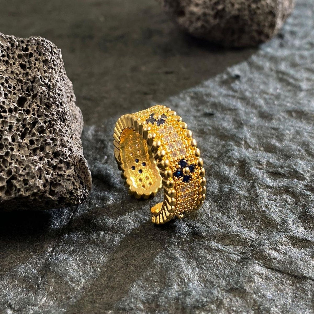 Golden Floral Blossom Jewellery Set