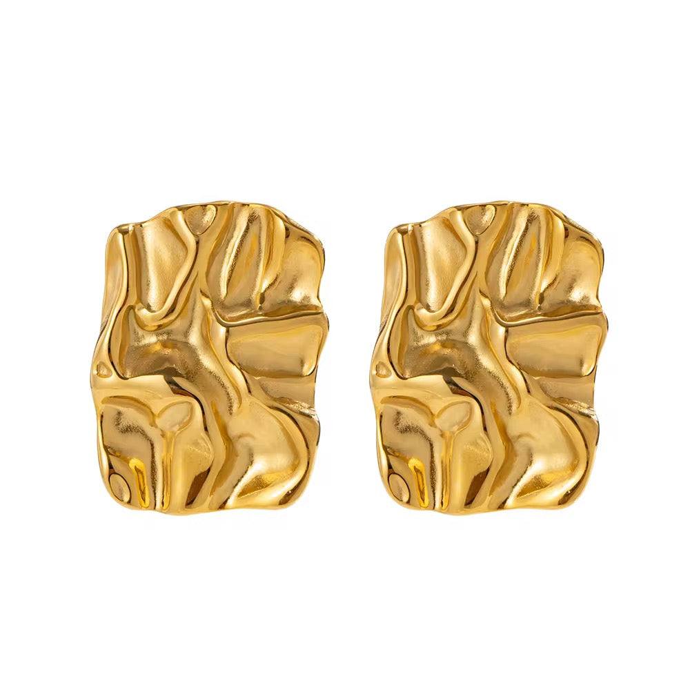 18K Gold-Plated Crinkle Stud Earrings