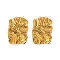 18K Gold-Plated Crinkle Stud Earrings