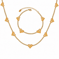 Amara Hearts Jewellery Set – Elegant 18K Gold-Plated Heart Necklace, Bracelet & Earrings Set