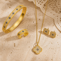 Golden Floral Blossom Jewellery Set