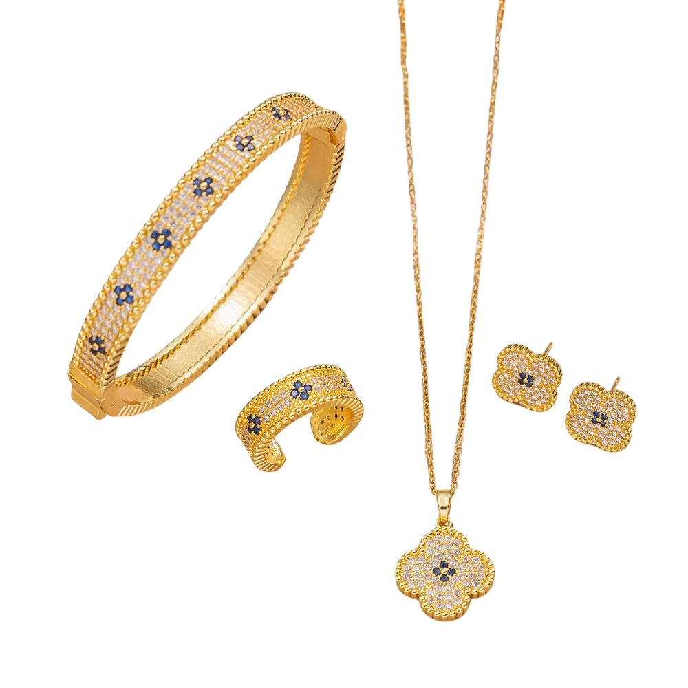 Floral Gold-Plated Jewellery Set