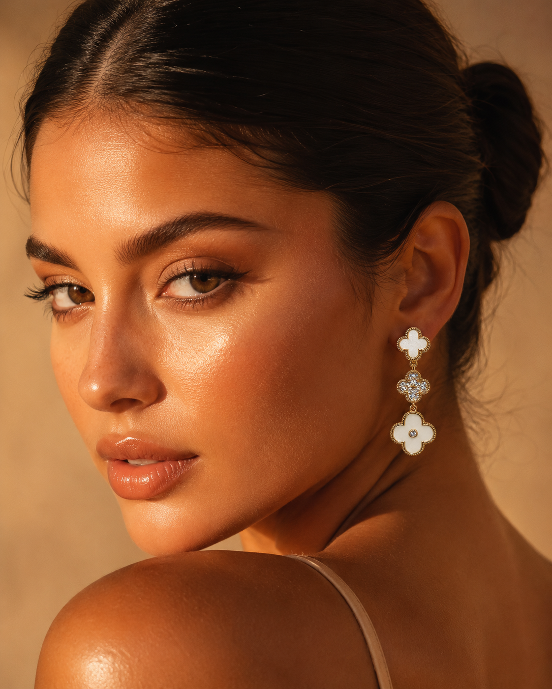 Long Four Leaf Clover Earrings