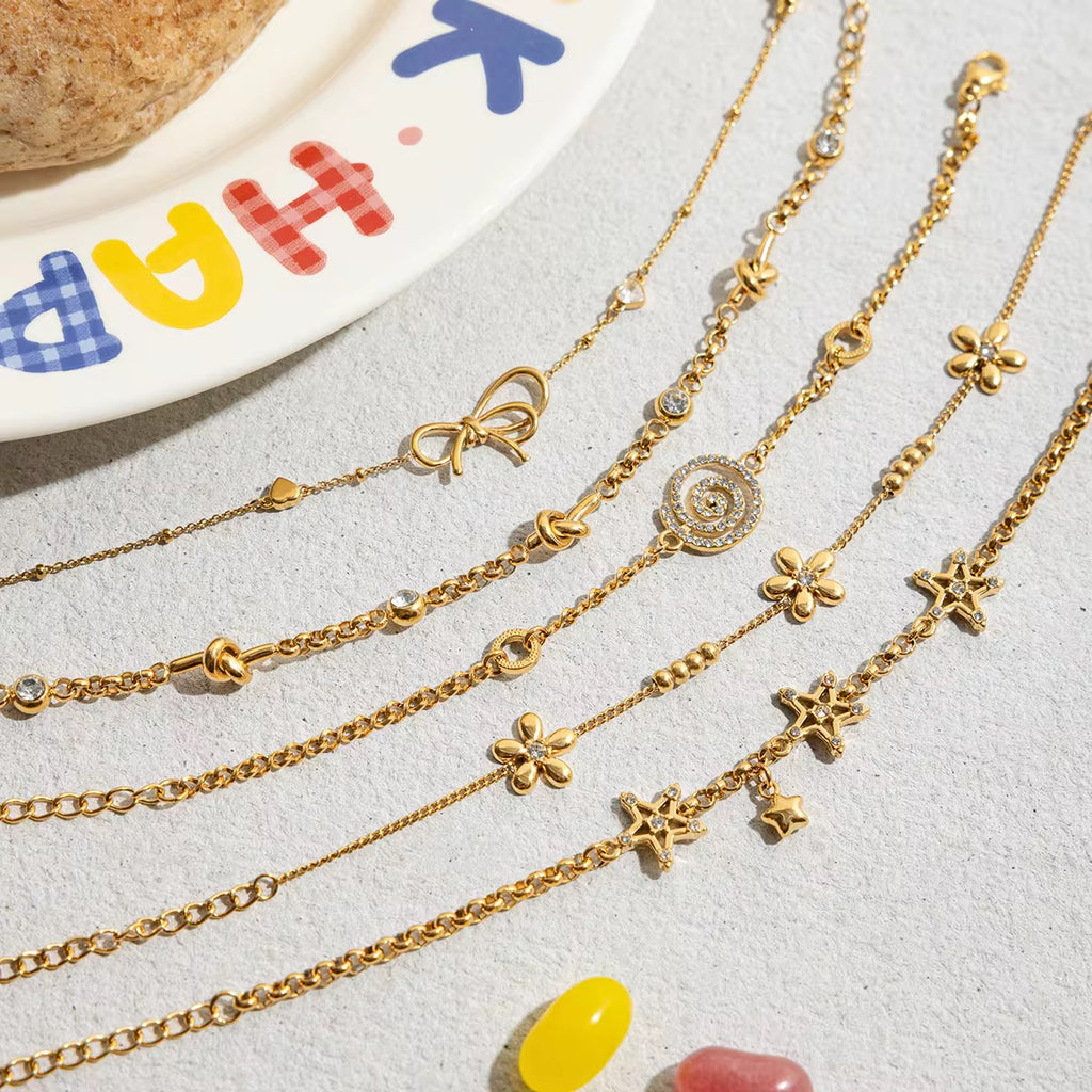 Stainless Steel Gold Knot Chain Bracelet for Women – Waterproof, Tarnish-Resistant & Hypoallergenic Adjustable Bracelet