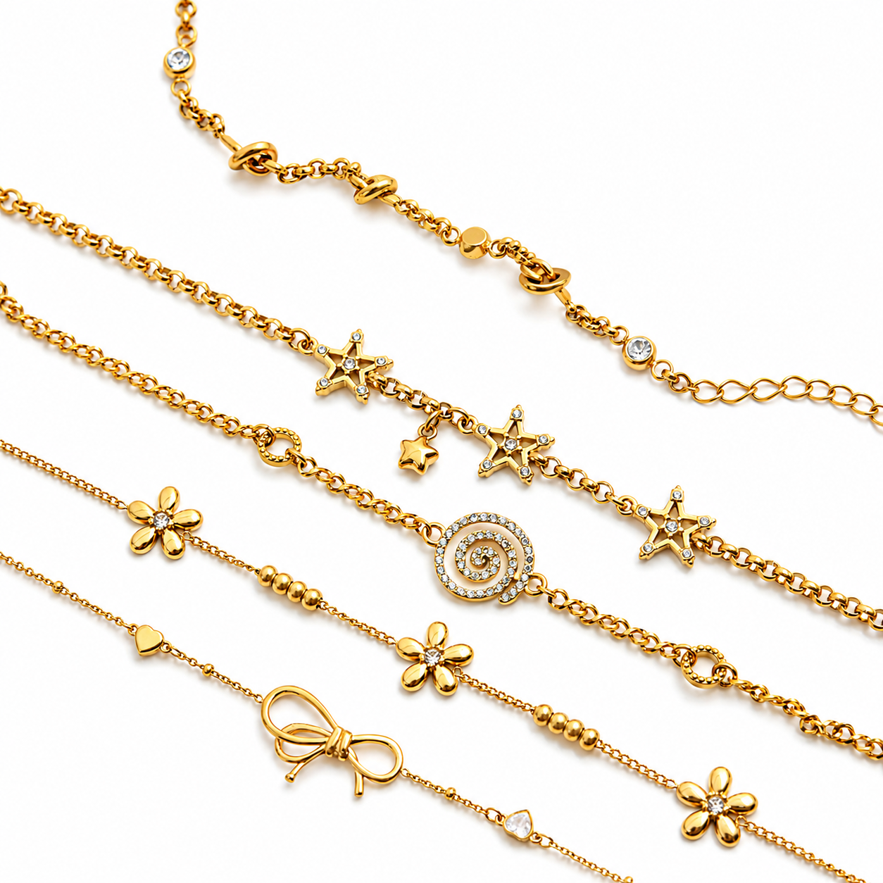 Stainless Steel Gold Knot Chain Bracelet for Women – Waterproof, Tarnish-Resistant & Hypoallergenic Adjustable Bracelet