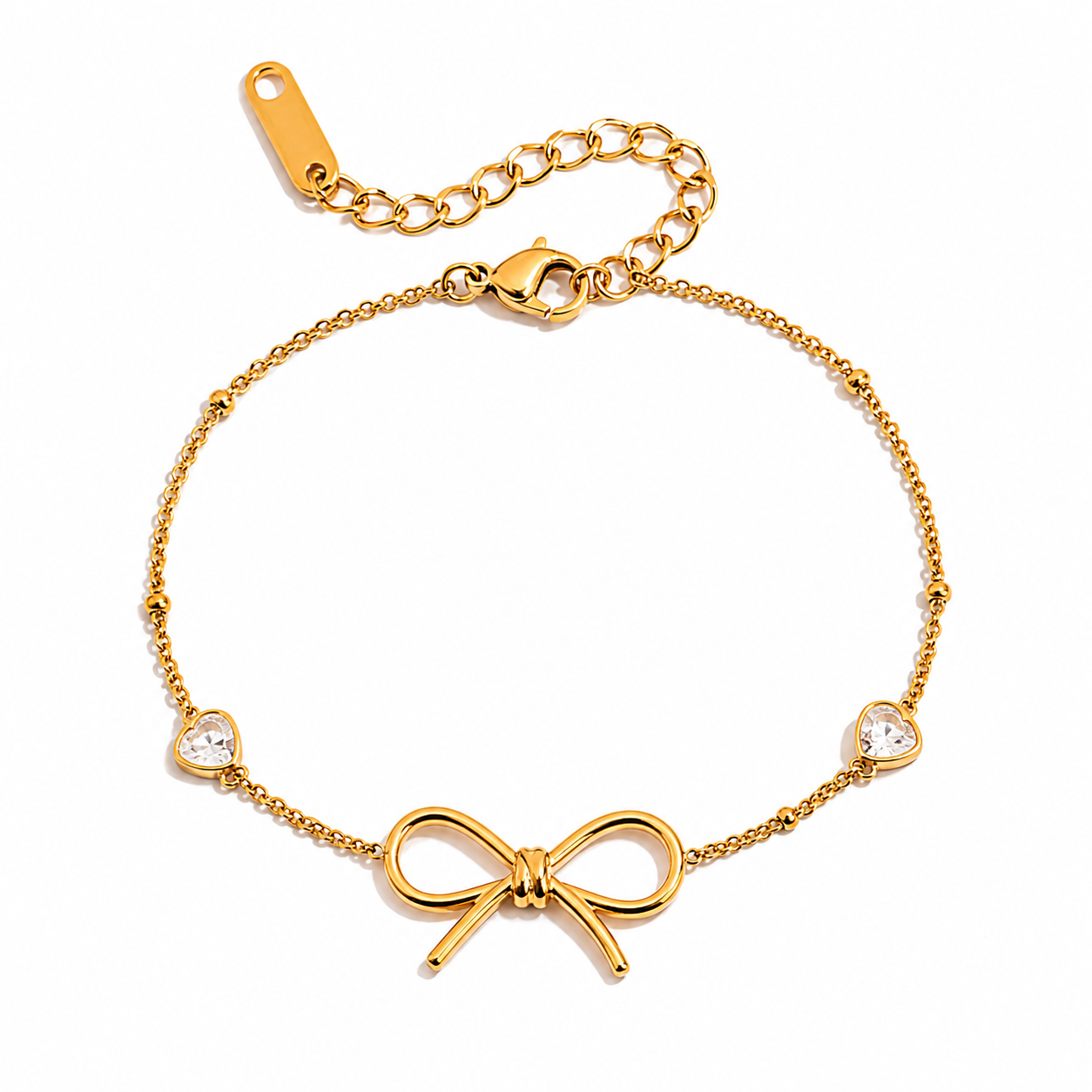 Stainless Steel Gold Knot Chain Bracelet for Women – Waterproof, Tarnish-Resistant & Hypoallergenic Adjustable Bracelet